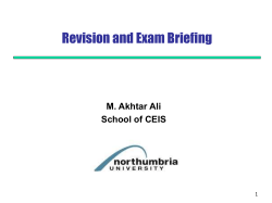 Revision and Exam Briefing 2009