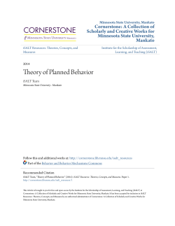 Theory of Planned Behavior - Cornerstone