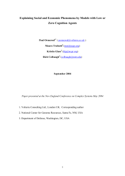Explaining Social and Economic Phenomena by