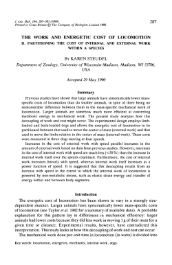 the work and energetic cost of locomotion