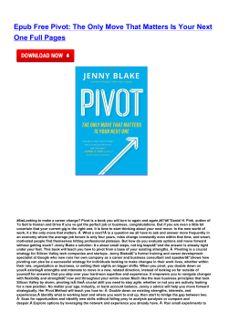 Epub Free Pivot: The Only Move That Matters Is Your
