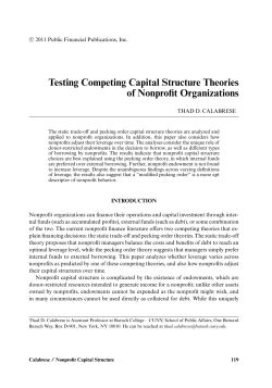 Testing Competing Capital Structure Theories of