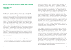 On the Process of Becoming Silent and Listening