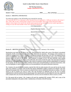 Sample PWN Annual Review - South Carolina Public Charter