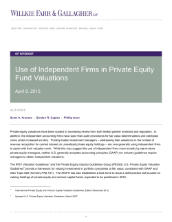 Use of Independent Firms in Private Equity Fund Valuations