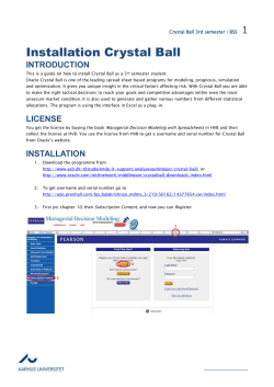 Installation Crystal Ball INTRODUCTION