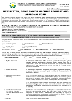 new system, game and/or machine request and approval