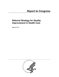 National Strategy for Quality Improvement in Health Care