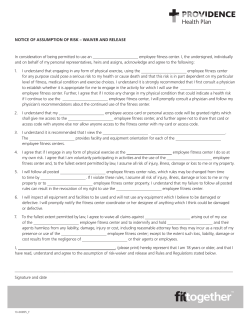 NOTICE OF ASSUMPTION OF RISK &ndash; WAIVER AND RELEASE In