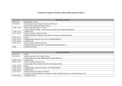Conference Program: The Body, Public Health and Social Theory