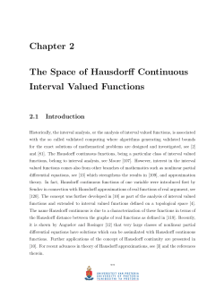 Chapter 2 The Space of Hausdorff Continuous Interval Valued