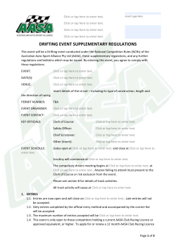 drifting event supplementary regulations - Australian Auto