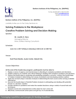 Creative Problem Solving and Decision Making