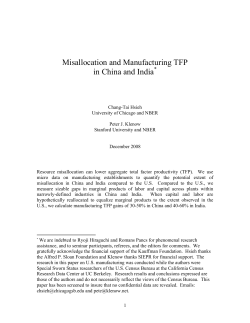 Misallocation and Manufacturing TFP in China and India