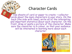 Character Cards - Holy Trinity Academy