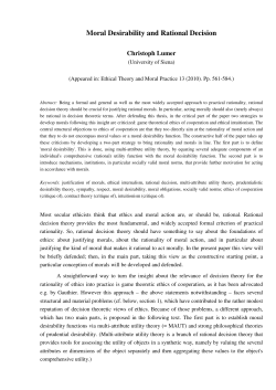 Moral Desirability and Rational Decision