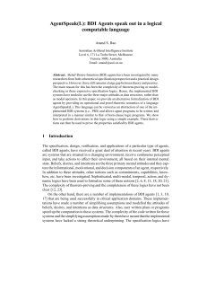 AgentSpeak(L): BDI Agents speak out in a logical computable
