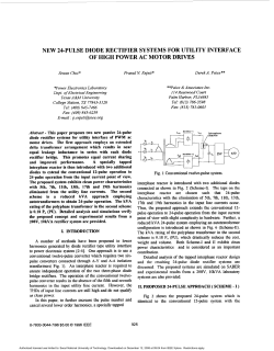 NEW 24-PULSE DIODE RECTIFIER SYSTEMS FOR UTILITY
