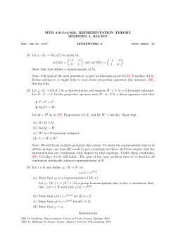 MTH 410/514/620: REPRESENTATION THEORY (1) Let ρ : S 3