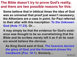 God Is Evident - A Site for the Lord