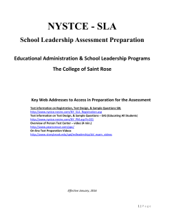 Teacher Observation Rubric - The College of Saint Rose