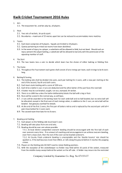 Kwik Cricket Rules - Gloucestershire Cricket Board