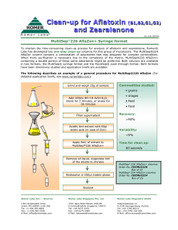 Clean-up for Aflatoxin (B1,B2,G1,G2) and Zearalenone Clean