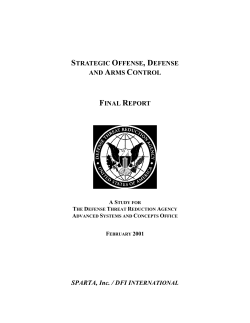 STRATEGIC OFFENSE, DEFENSE AND ARMS CONTROL FINAL