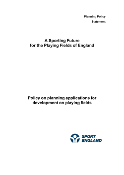 A Sporting Future for the Playing Fields of England