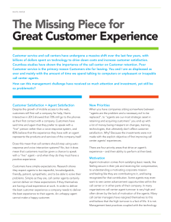 The Missing Piece for Great Customer Experience