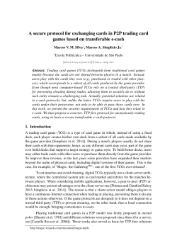 A secure protocol for exchanging cards in P2P trading card games