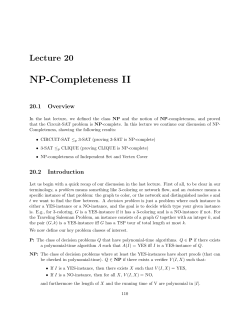 NP-Completeness II