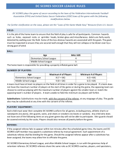 dc scores soccer league rules