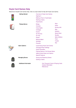 Hoyle Card Games Help