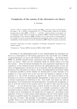 Complexity of the axioms of the alternative set theory