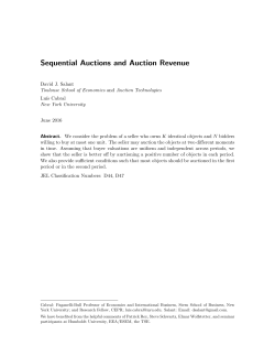 Sequential Auctions and Auction Revenue