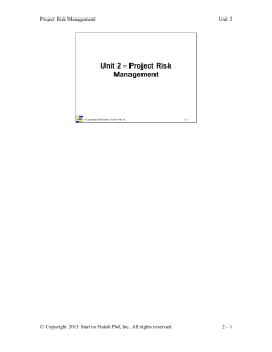 Unit 2 - Project Risk Management - 5th Ed