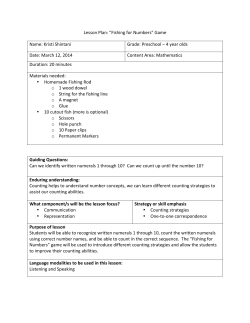 Lesson Plan: &ldquo;Fishing for Numbers" Game Name: Kristi Shintani