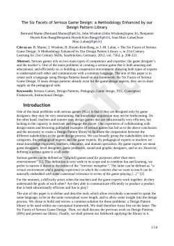 The Six Facets of Serious Game Design: a