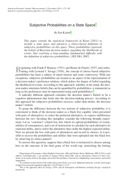 Subjective Probabilities on a State Space - Economics