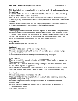 New Rule &ndash; No Deliberately Heading the Ball This New