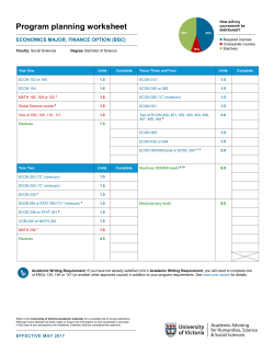 Economics Major (Finance Option) (BSc)