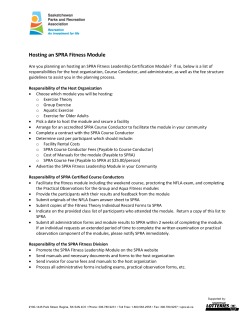Hosting an SPRA Fitness Module