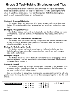 Grade 2 Test-Taking Strategies and Tips