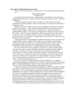 Intermediate Writing Diagnostic Instructions Please read the two