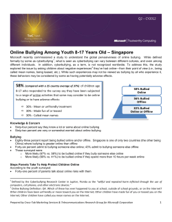 Online Bullying Among Youth 8-17 Years Old