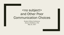 and Other Poor Communication Choices