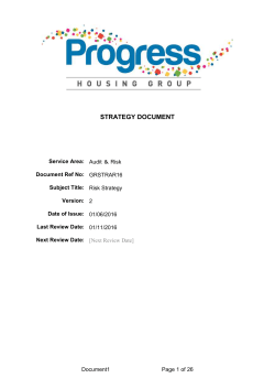 Risk Strategy - Progress Housing Group