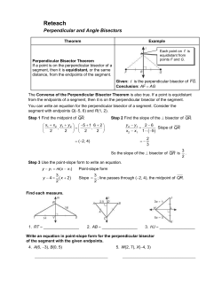Reteach The Triangle Midsegment Theorem