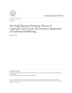 The Single Business Enterprise Theory of Louisiana`s First Circuit